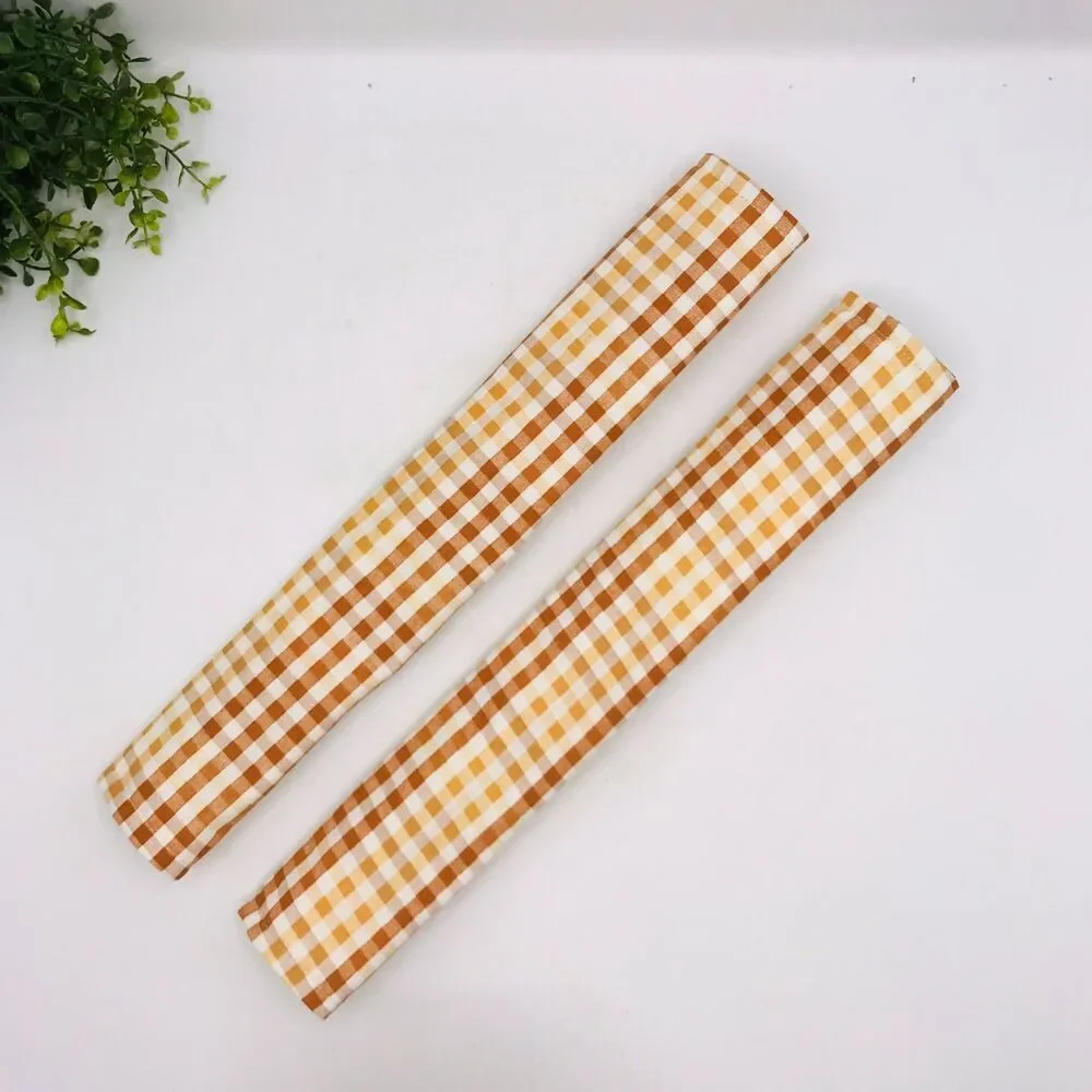 Set of 2 Refrigerator Handle Covers, Reversible, Neutral Tans Beige 14x5